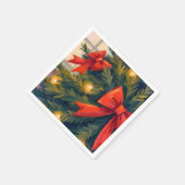 Roter Bogen Weihnachtsbaum Wasserfarbe Urlaub Serviette (Ecke)