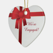 Roter Bogen-Winter sind wir verlobt Keramik Ornament (Links)