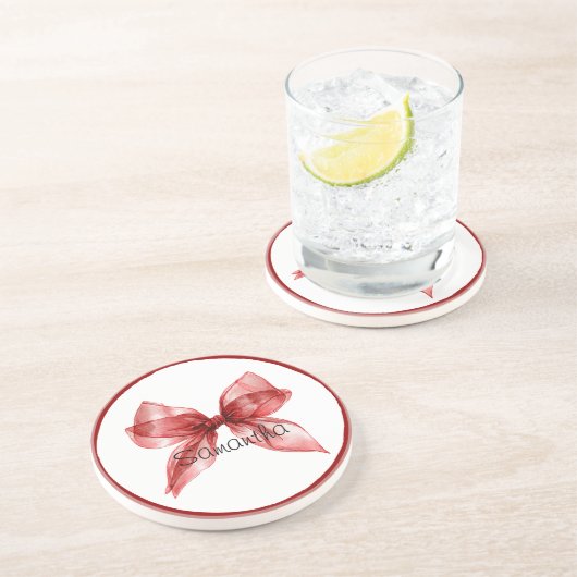 Roter Bogenrand  Getränkeuntersetzer (Seite)