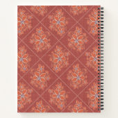Roter Boho-Chic-Leinen-Textur-Blumen-College-Benut Notizblock (Rückseite)