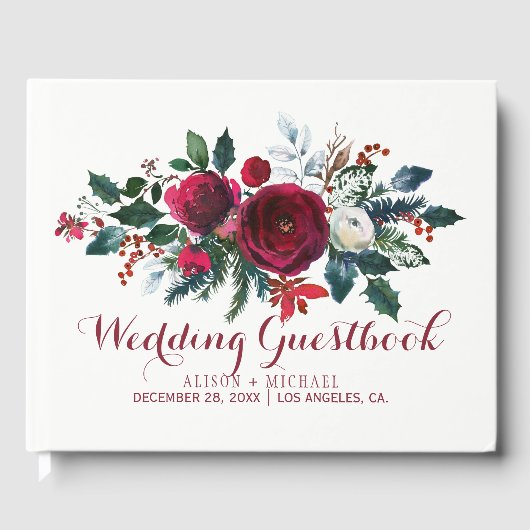 Roter Bordeaux-Blumenladen Gästebuch (Vorderseite)