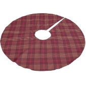 Roter Bordeaux, karierter Diagonalschnitt Polyester Weihnachtsbaumdecke (Schrägansicht)