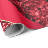 Roter Bordeaux-Pflaumenwein Glitzer metallische Fo Geschenkpapier (Rolleneckpunkt)