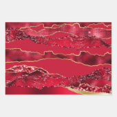 Roter Bordeaux-Pflaumenwein Glitzer metallische Fo Geschenkpapier Set (Vorderseite 2)