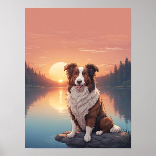 Roter Border Collie Poster (Vorne)