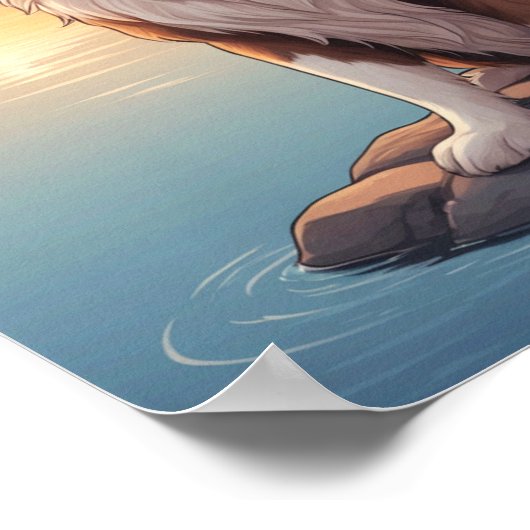 Roter Border Collie Poster (Ecke)