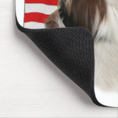 Roter Border-Colliekopf mit Flagge mousepad (Ecke)