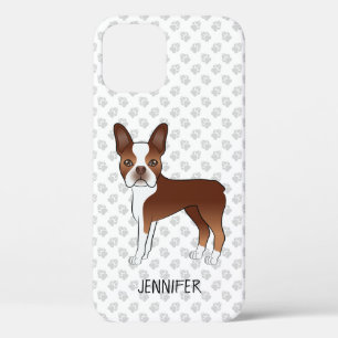 Roter Boston Terrier Cartoon-Hund & Benutzerdefini Case-Mate iPhone Hülle