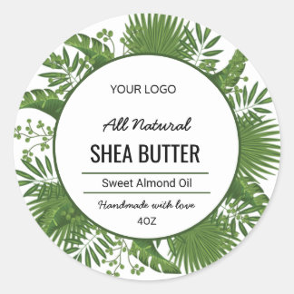 Roter Botanischer Blattumlaufsticker Runder Aufkleber