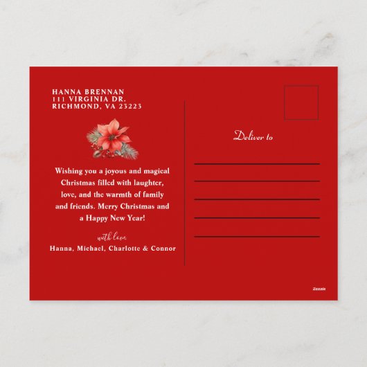 Roter Botanischer Frohe Weihnachten (Rückseite)