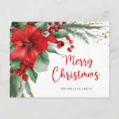 Roter Botanischer Frohe Weihnachten (Vorderseite)