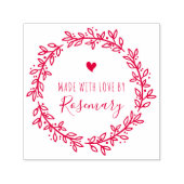 Roter Botanischer Kranz aus Liebe von Permastempel (Design)