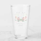 roter botanischer Minimalwert Vintag für sie Glas (Rückseite)