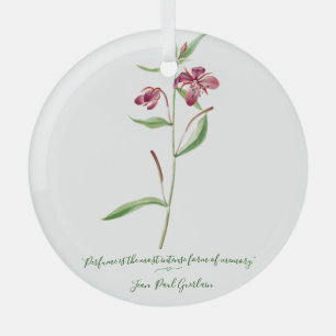 roter botanischer Minimalwert Vintag für sie Ornament Aus Glas