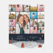 Roter botanischer moderner Minimalpampas 15 Foto Fleecedecke (Vorderseite)