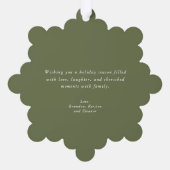 Roter Bow Foto Pine Garland Ornament Karte (Rückseite)