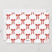 Roter Bow Garland Foto Feiertagskarte (Rückseite)