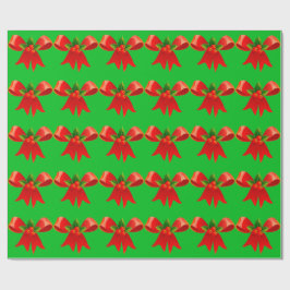 Roter Bow mit Holly Green Wrapping Paper Geschenkpapier