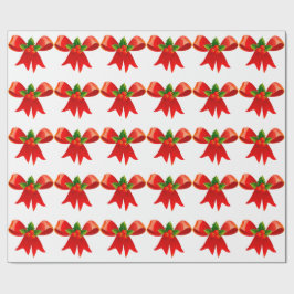 Roter Bow mit holzweißem Umschlagpapier Geschenkpapier