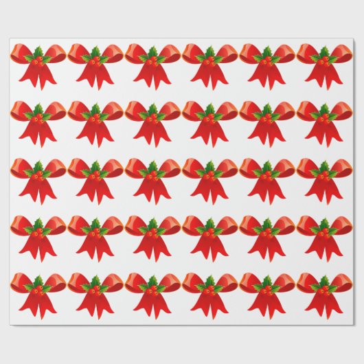 Roter Bow mit holzweißem Umschlagpapier Geschenkpapier (Flach)