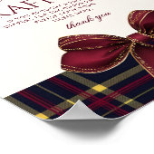 Roter Bow Teddy Bär Karierte Windelraffinerie Poster (Ecke)