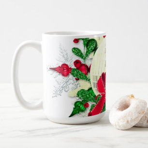 Roter Bow und Holly Kaffeetasse