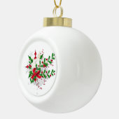 Roter Bow und Holly Keramik Kugel-Ornament (Rechts)
