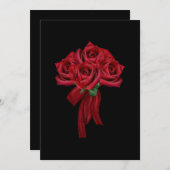 Roter Bow und Rose Gothic Bridal Dusche Einladung (Vorne/Hinten)