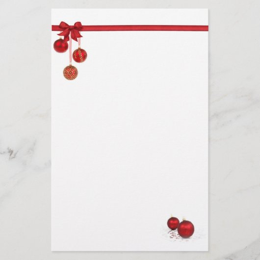 Roter Bow und Zierarbeit Briefpapier (Vorderseite)