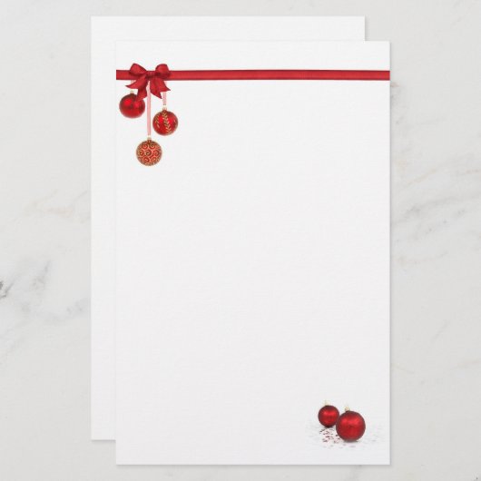 Roter Bow und Zierarbeit Briefpapier (Vorne/Hinten)