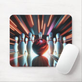 Roter Bowlingball mit Buttonen Mousepad (Mit Mouse)