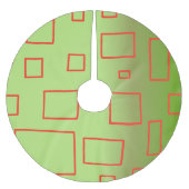 Roter Boxenrock mit grüner Geometrie Polyester Weihnachtsbaumdecke (Vorderseite)
