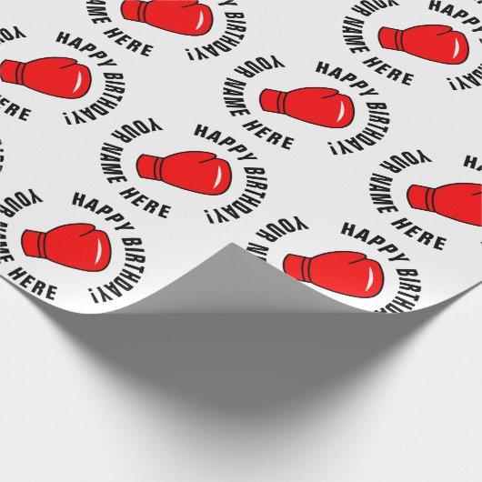 Roter Boxhandschuh Geburtstagsverpackungspapier Geschenkpapier (Ecke)