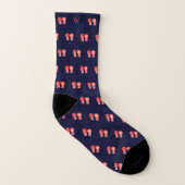 Roter Boxhandschuh Monogram, anfänglich blau Socken (Rechts - Außen)