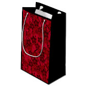 Roter brauner, rustikaler Modedesign Retro Kleine Geschenktüte (Rückseite Schrägansicht)