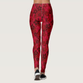 Roter brauner, rustikaler Modedesign Retro Leggings (Rückseite)