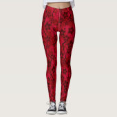 Roter brauner, rustikaler Modedesign Retro Leggings (Vorderseite)