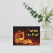 Roter brennender LKW in den Feuer-Flammen Visitenkarte (Stehend Vorderseite)