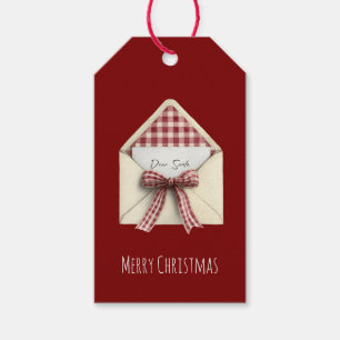 Roter Brief an Weihnachtsmann  Geschenkanhänger