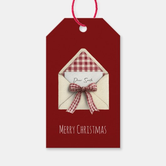 Roter Brief an Weihnachtsmann Geschenkanhänger (Vorderseite)