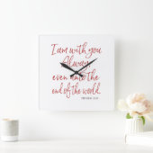 Roter Brief Jesus Versprechen - Er ist mit dir Sch Quadratische Wanduhr (Zuhause)