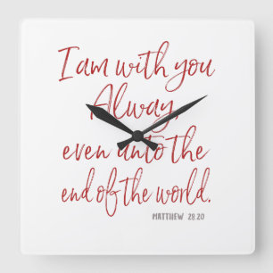 Roter Brief Jesus Versprechen - Er ist mit dir Sch Quadratische Wanduhr