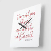 Roter Brief Jesus Versprechen - Er ist mit dir Sch Quadratische Wanduhr (Winkel)