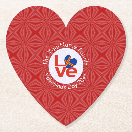 Roter Brief-LIEBE der Åland-Inseln Personalisiert Untersetzer (Vorderseite)