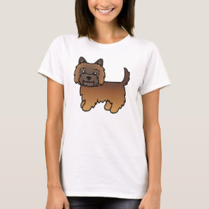Roter Brindle Cairn Terrier Cartoon Hund T-Shirt