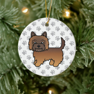 Roter Brindle Cairn Terrier Süßer Cartoon-Hund Keramik Ornament