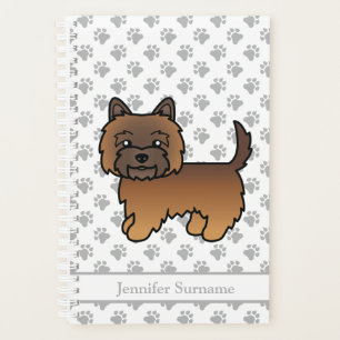 Roter Brindle Cairn Terrier Süßer Cartoon-Hund & T Planer