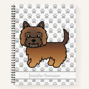 Roter Brindle Cairn Terrier Süßer Hund & Benutzerd Notizblock