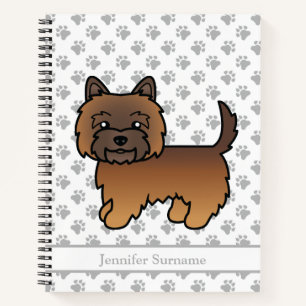 Roter Brindle Cairn Terrier Süßer Hund & Benutzerd Notizblock