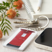 Roter britischer Postenkasten Schlüsselanhänger (Vorderseite rechts)